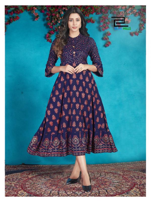 Blue Hills Classy-Rayon-With-Gold-Print-Kurti